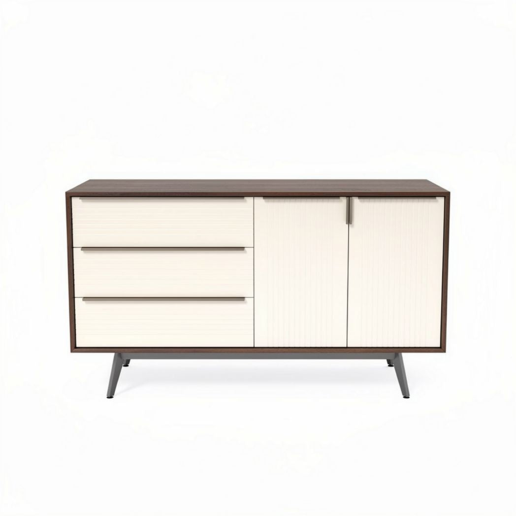 Szafka drewniana z blatem z marmuru w kolorze naturalnym 120 x 40 x 75cm
