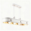 Lampa wisząca z trzema żarówkami biała metalowa 50 x 15 x 10cm